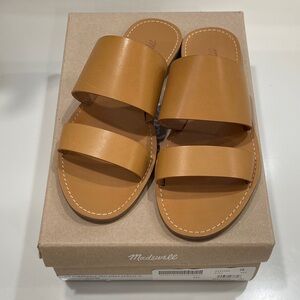 Madewell The Boardwalk Two Strap Sandal in Desert Camel Size 9